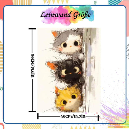 Malen nach Zahlen Katze – Peeking Kittens Trio Set