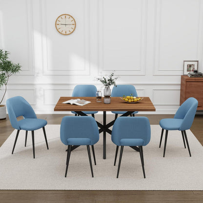 Esstisch Set mit 6 Cord-Stühlen – Modern & Komfortabel
