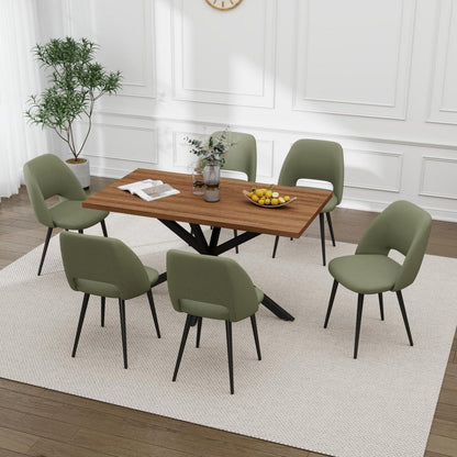 Esstisch Set mit 6 Cord-Stühlen – Modern & Komfortabel