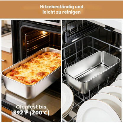 Edelstahl Brotbackform 2er Set mit Silikonpinsel