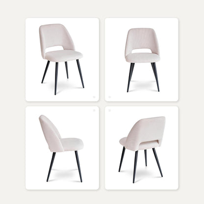 Moderner Esstisch Set mit 6 Cord-Stühlen – 140x80cm