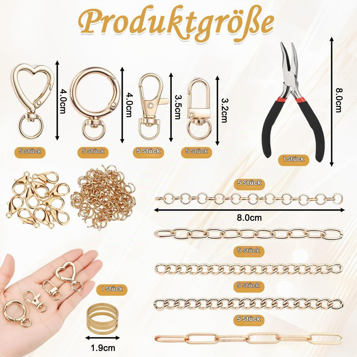 Schlüsselanhänger Bastelset – 404 Teile DIY Schmuck Zubehör