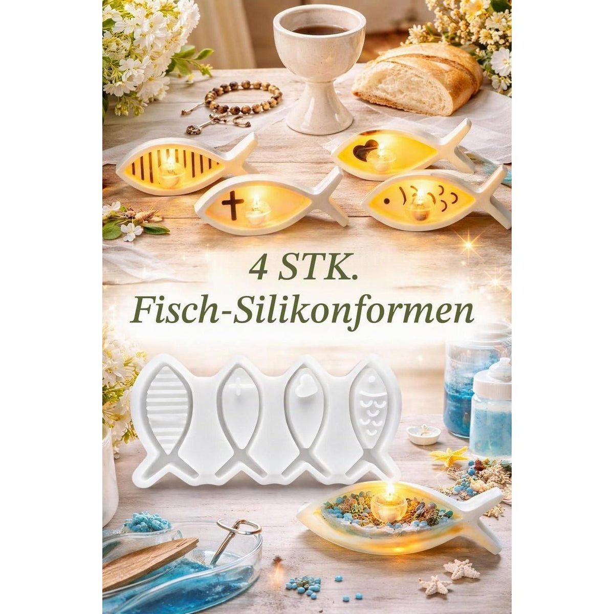 Silikon Gießform Teelichthalter | Kerzenhalter & Blumentopf DIY