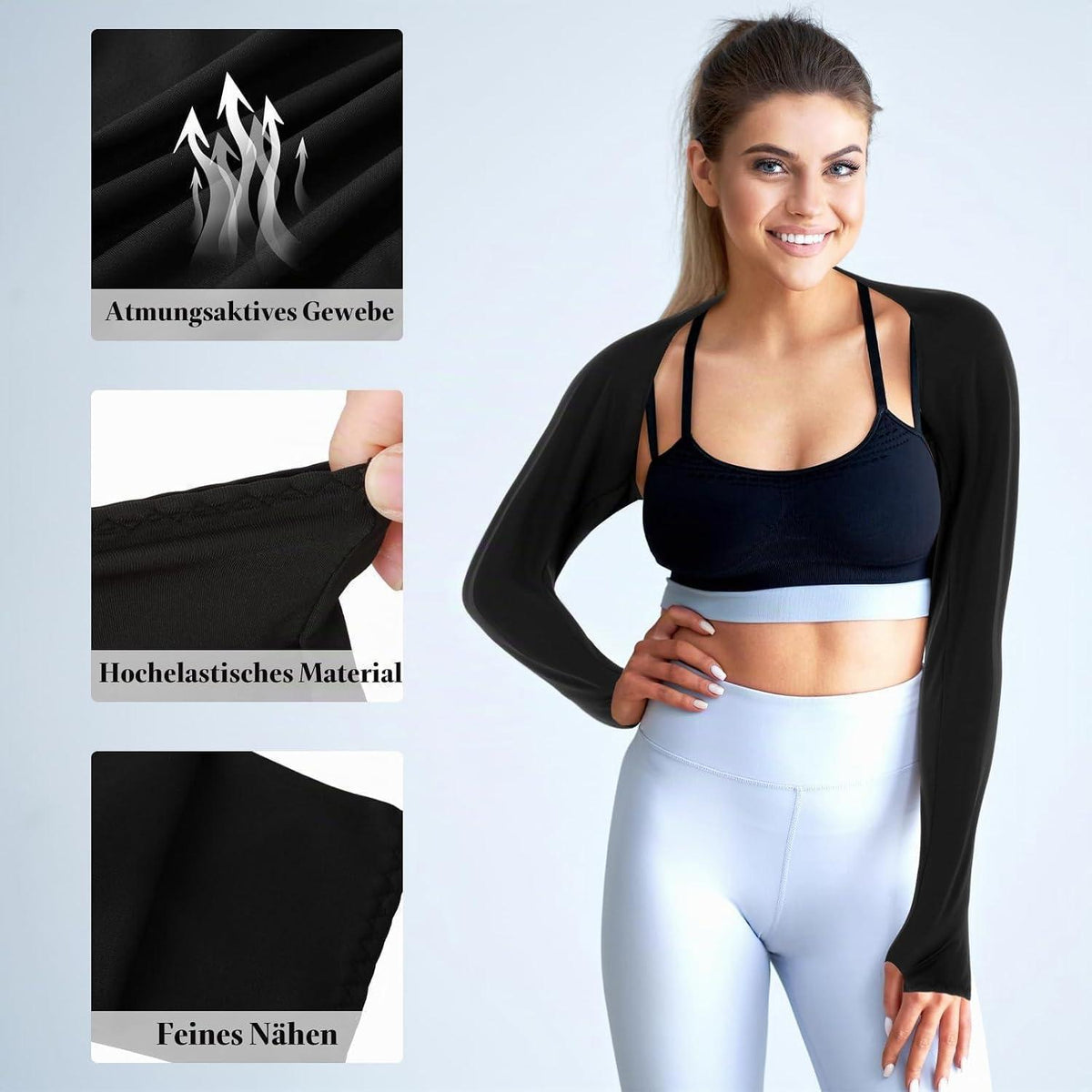 2x UV-Schutz Bolero | Sonnenschutz Armstulpen Damen Kühlender Schal