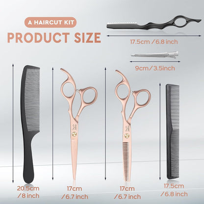 Friseurscheren Set & Kochmesser Bundle – Profi Haarschneideschere + 30cm Fleischmesser
