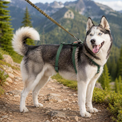 Ausbruchsicheres Hundegeschirr mit Griff – Dunkelgrün, M