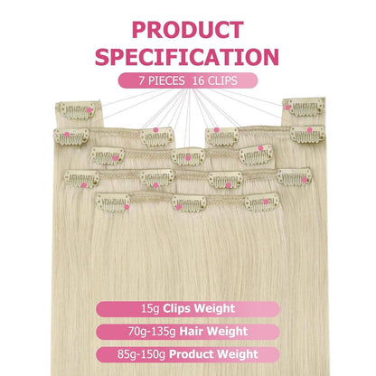 Blond Echthaar Clip-in Extensions 60cm – Remy Haar, 120g
