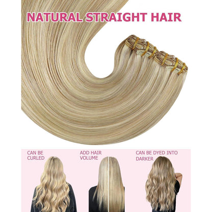 Blond Echthaar Extensions 60cm – Clip-in Haarverlängerung