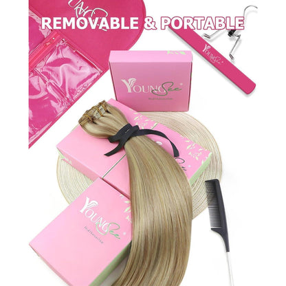 Blond Echthaar Extensions 60cm – Clip-in Haarverlängerung