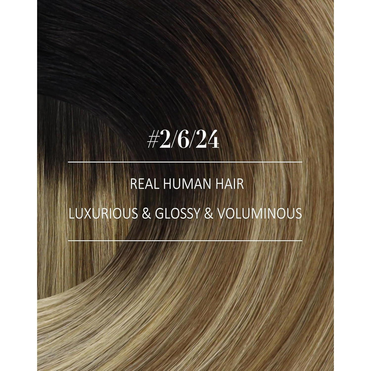 Clip-in Echthaarverlängerung Braun-Blond Ombre 60cm