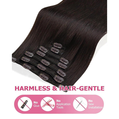 Clip-in Echthaarverlängerung Braun 60cm – 150g