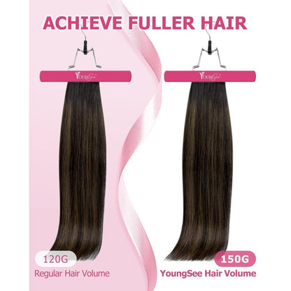 Echthaar Clip-in Extensions 60cm braun Balayage