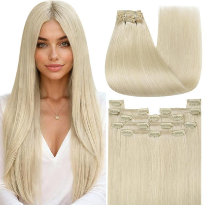 Blond Clip-in Echthaarverlängerung 60cm – 150g
