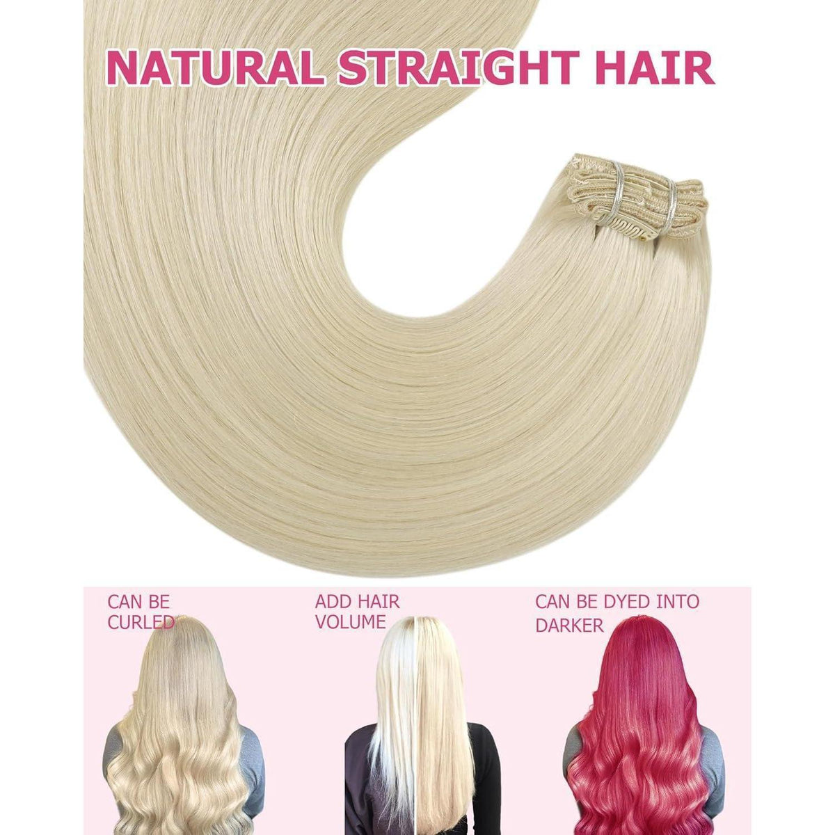Blond Clip-in Echthaarverlängerung 60cm – 150g