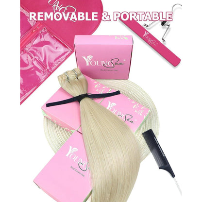 Blond Clip-in Echthaarverlängerung 60cm – 150g