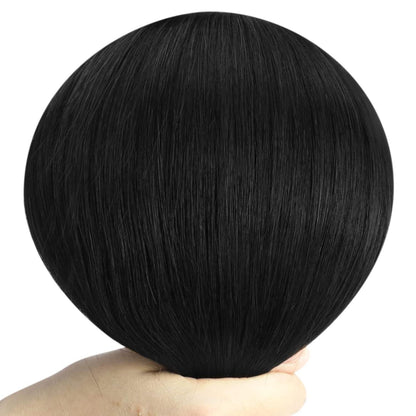 Echthaar Clip-in Extension Schwarz 60cm – 150g Volumen