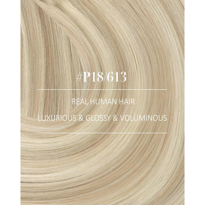 Blond Clip-in Extensions Echthaar 55cm – Aschblond & Platinblond