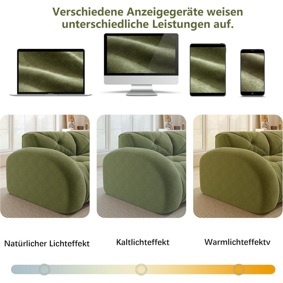 Großes L-förmiges Cord Sofa 4-Sitzer mit Fußhocker (Grün)