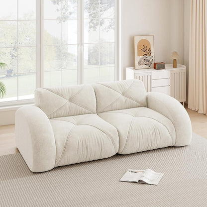 Rahmenloses 2-Sitzer Sofa mit Chenillebezug (Weiß)