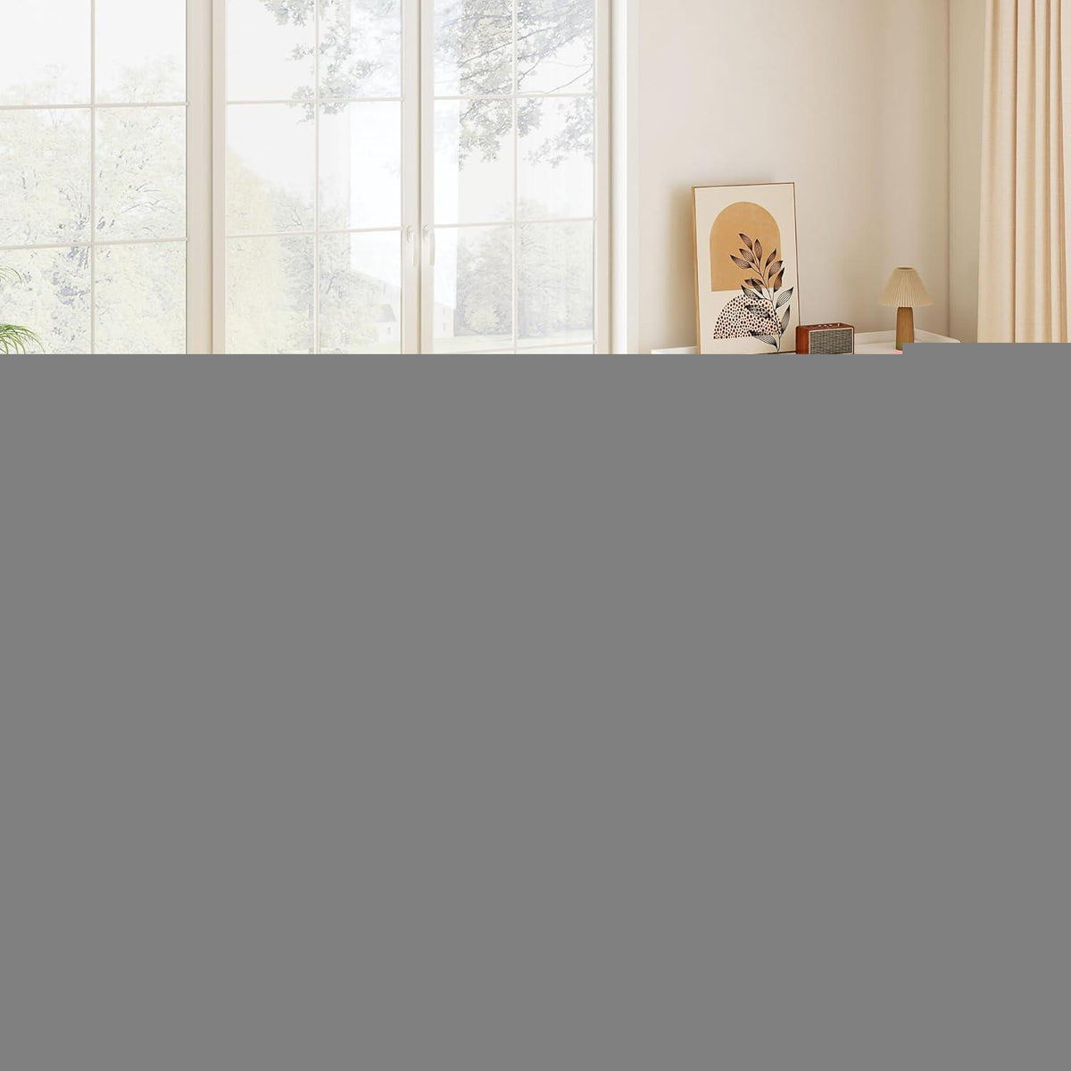 Gelbes 2-Sitzer Chenille Sofa – Rahmenlos & Komfortabel