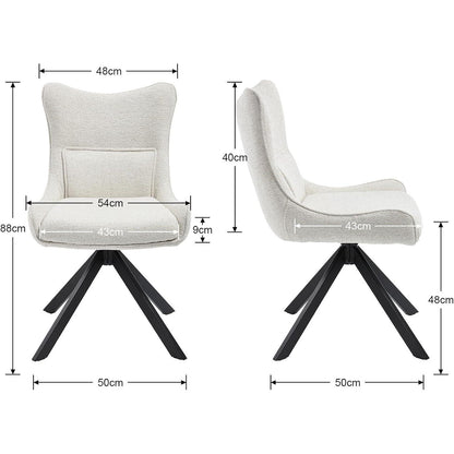 Drehbarer Esszimmerstuhl mit Chenille-Polsterung, 4er Set