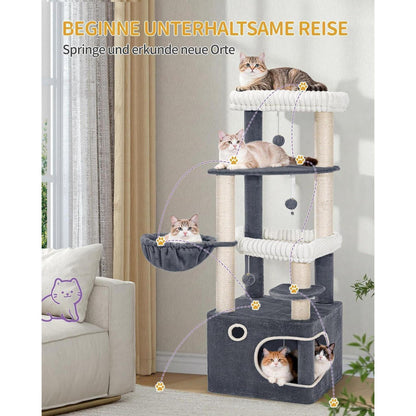 Hochwertiger Kratzbaum mit Katzenhaus & Liegeflächen