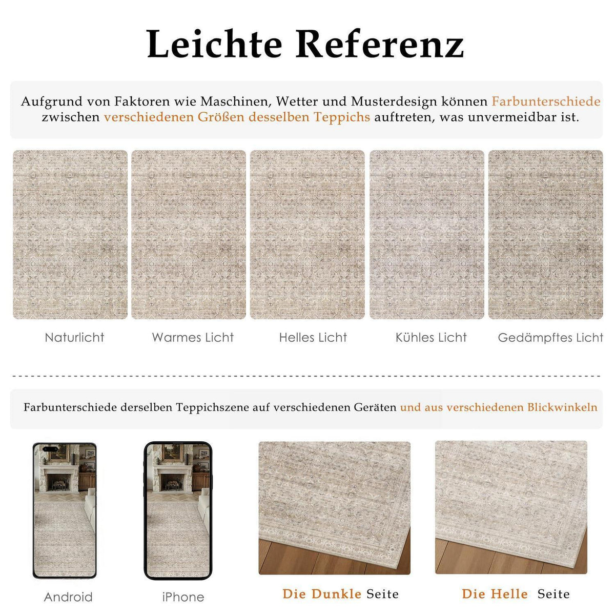 Vintage Teppich Beige 300x400cm – Waschbar & Rutschfest
