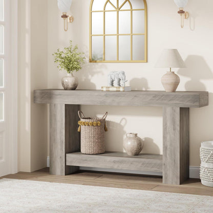 160cm Konsolentisch Landhausstil Grau – Vielseitiger Eingangstisch