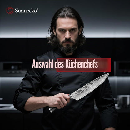 3-tlg Damast Messerset | Professionelle Küchenmesser Set
