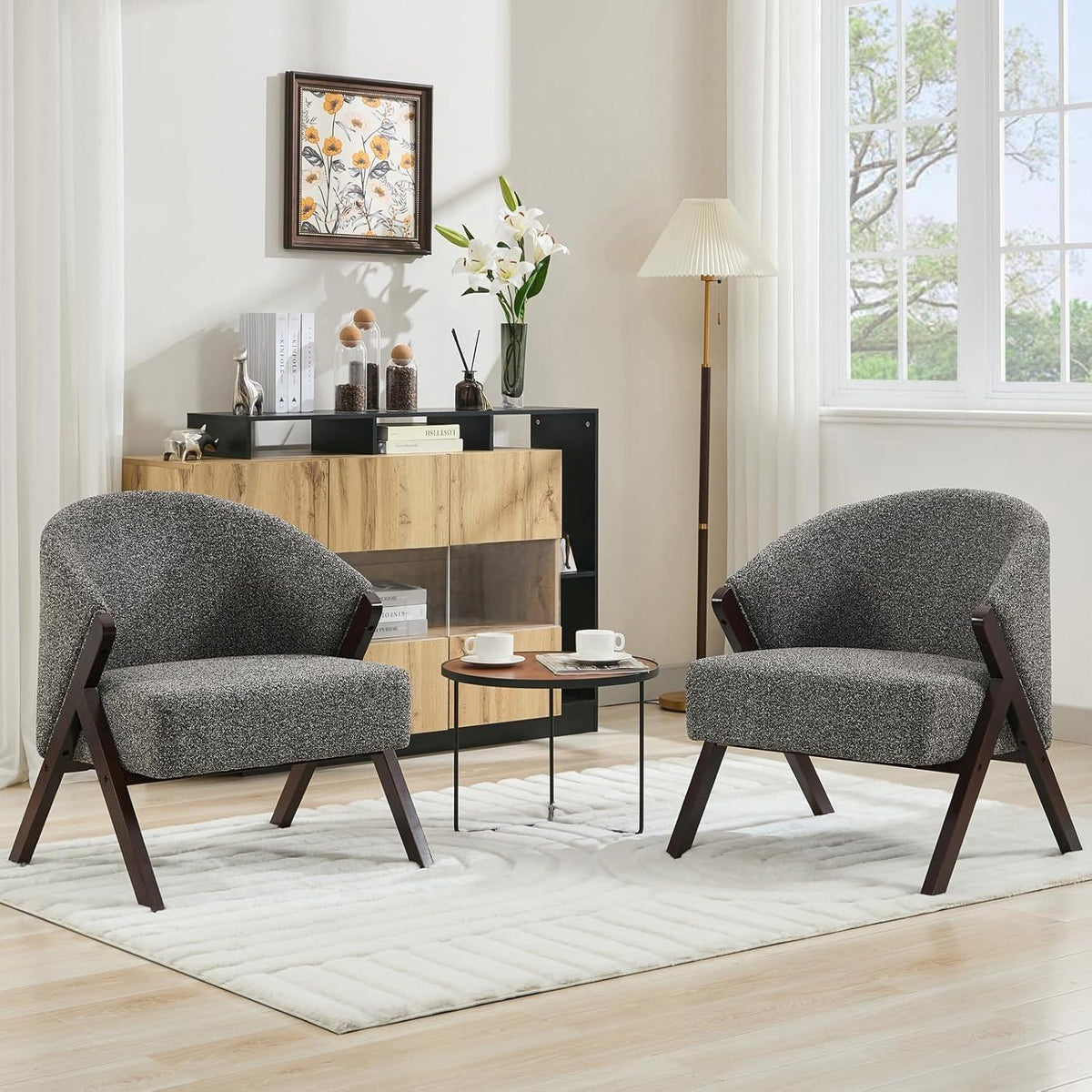 Teddy-Fleece Loungesessel Grau – Bequemer Sessel für Wohnzimmer