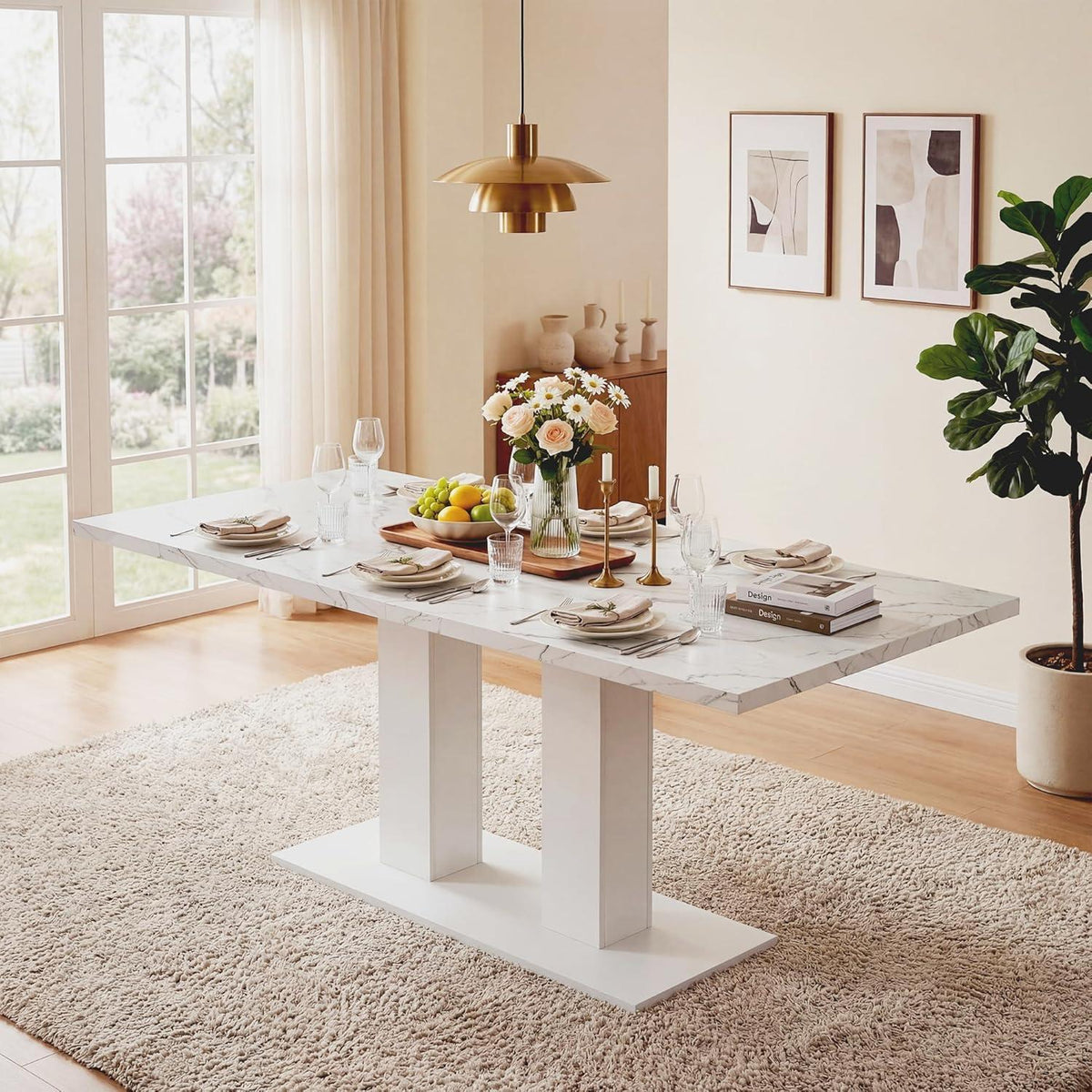 Ausziehbarer Esstisch Weiß 140/180x70 cm – Esszimmer Küchentisch