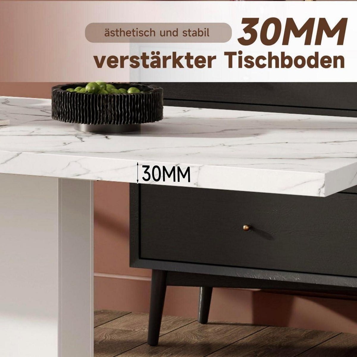 Ausziehbarer Esstisch Weiß 140/180x70 cm – Esszimmer Küchentisch
