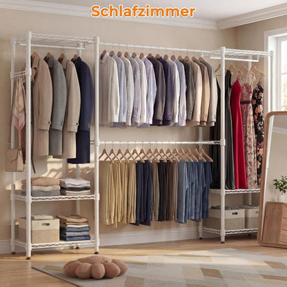 Stabiler Kleiderständer mit Regalen & Kleiderstangen