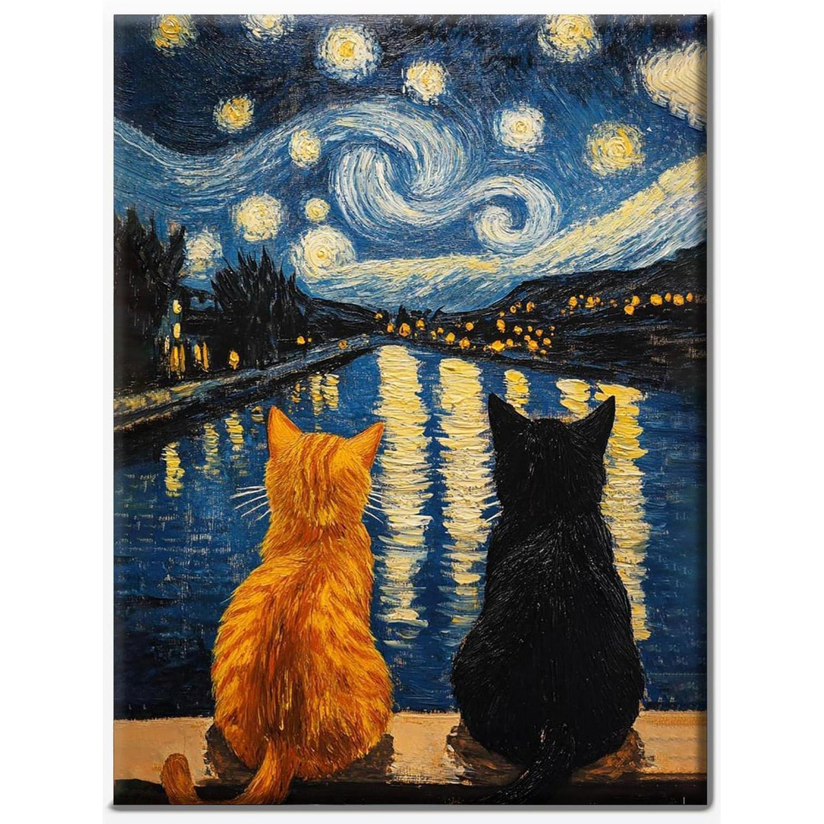 Diamantmalerei Katze Retro 5D Bastelset 30x40cm