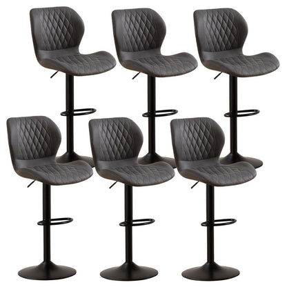 Barhocker Set 6x, Höhenverstellbar, Dunkelgrau