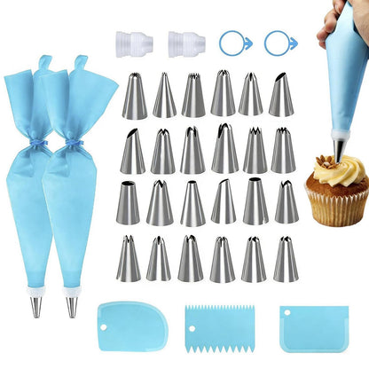 Premium Spritzbeutel Set 33-teilig – Edelstahl Tüllen für Kuchen & Gebäck