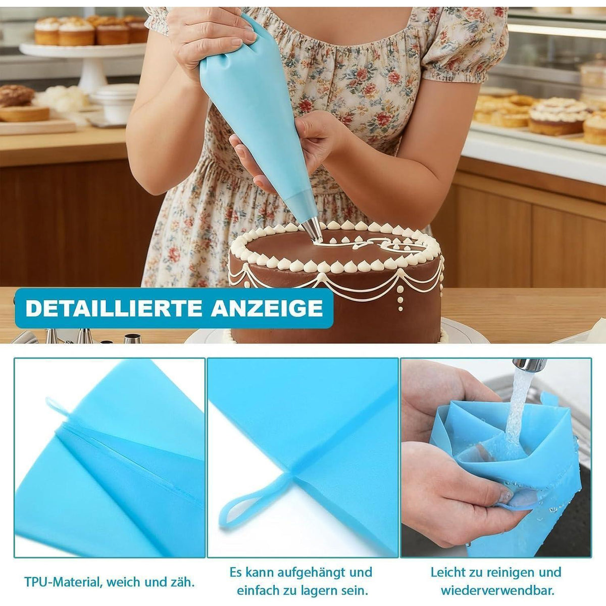 Premium Spritzbeutel Set 33-teilig – Edelstahl Tüllen für Kuchen & Gebäck