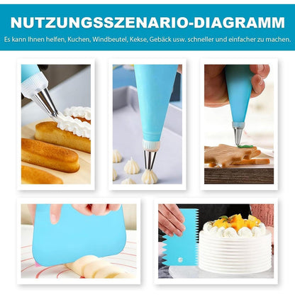 Premium Spritzbeutel Set 33-teilig – Edelstahl Tüllen für Kuchen & Gebäck