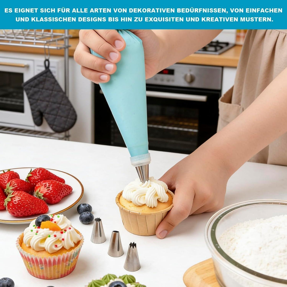 Premium Spritzbeutel Set 33-teilig – Edelstahl Tüllen für Kuchen & Gebäck