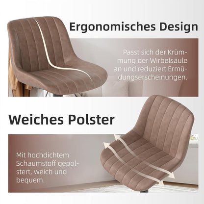 Drehbarer Barhocker mit Lehne, Höhenverstellbar Braun