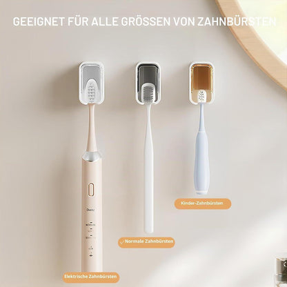 Wandmontierter Zahnbürstenhalter mit Abdeckung – 4er Set