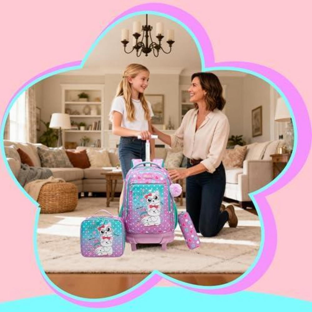 Schulrucksack Trolley Mädchen – Ergonomisch & Robust (1.-4. Klasse)