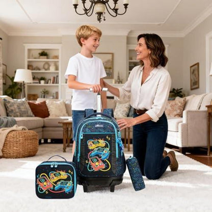 Schulrucksack Trolley Jungen – Ergonomischer Rollenrucksack B-game