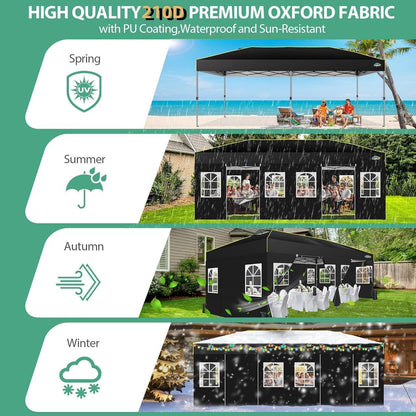 Faltpavillon 3x6m mit Seitenwänden – Wasserdicht & Winterfest