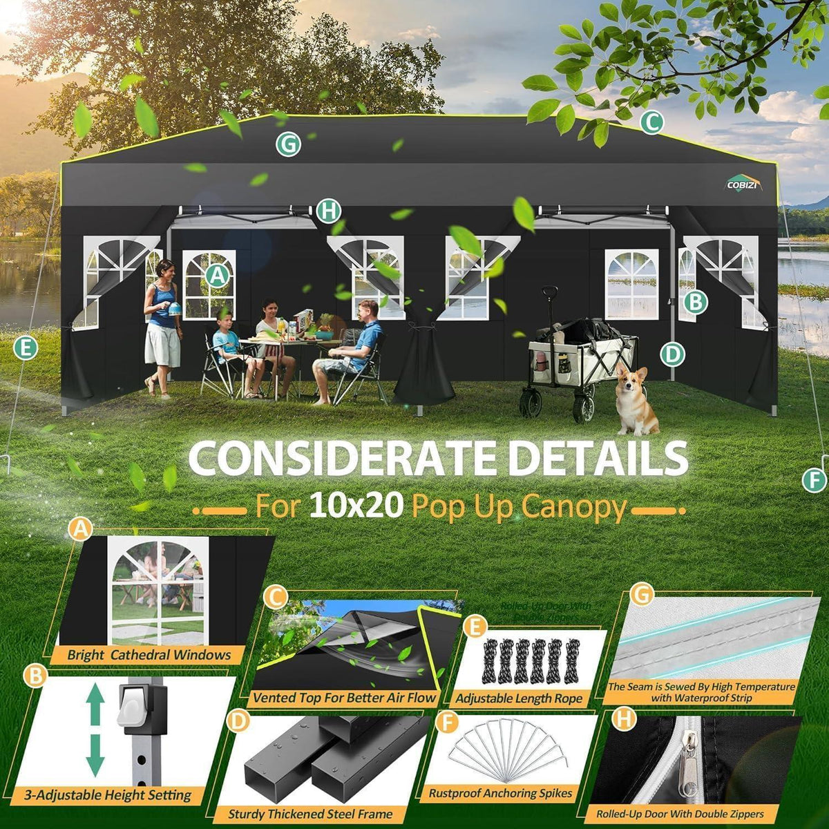 Faltpavillon 3x6m mit Seitenwänden – Wasserdicht & Winterfest