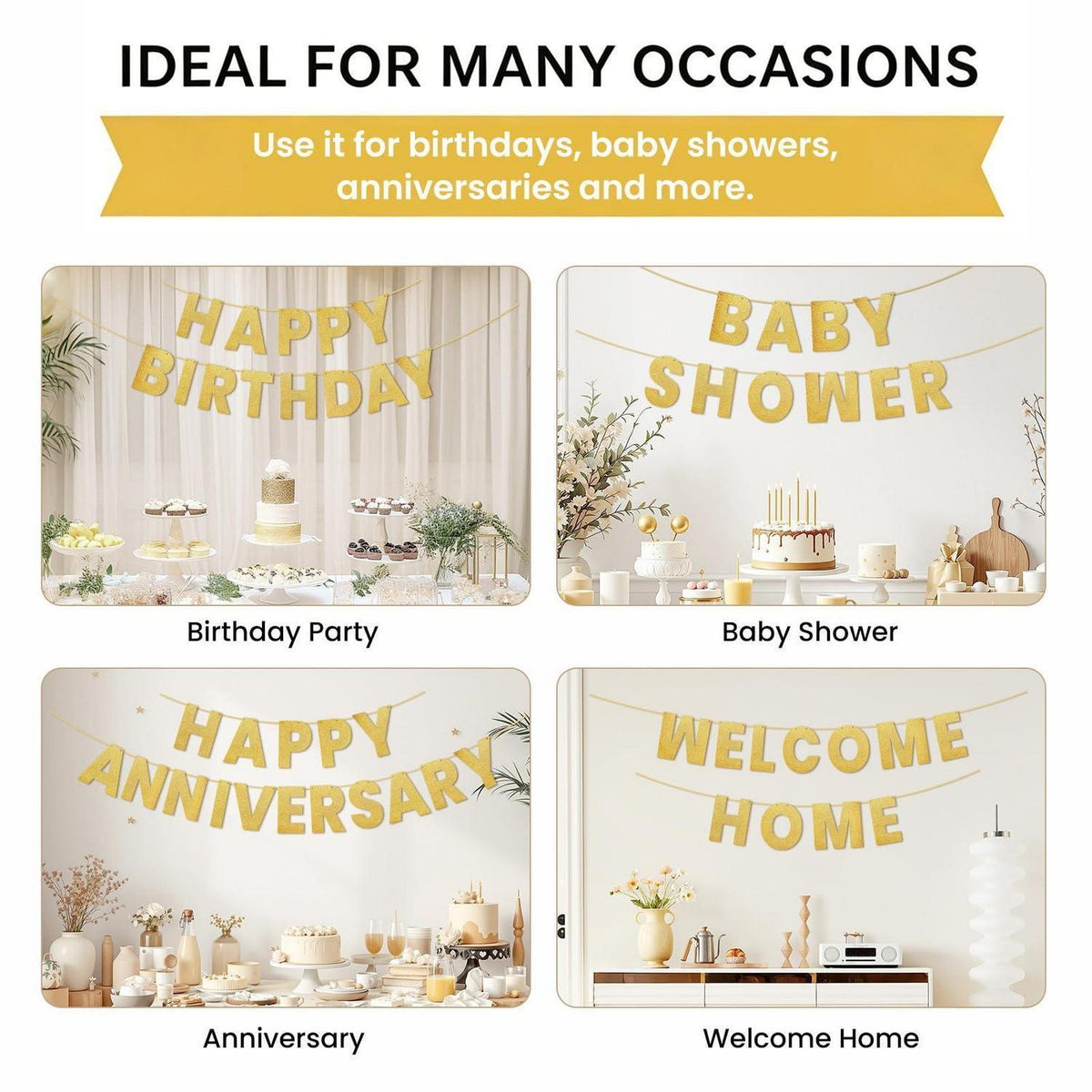 Goldene Buchstaben Girlande DIY – Personalisiertes Banner für Partys