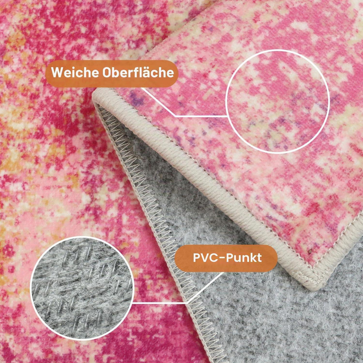 Moderner Wohnzimmerteppich 200x290 cm – Waschbar & Rutschfest