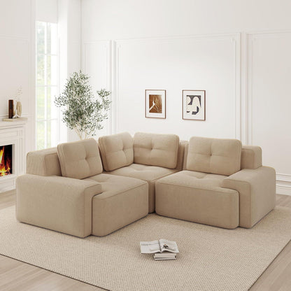 Modulares Ecksofa Beige – Boneless Couch 177x177 cm
