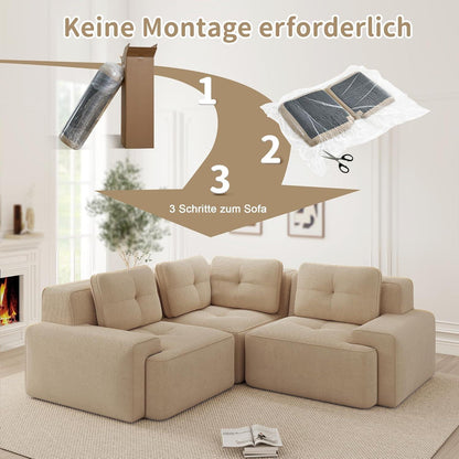 Modulares Ecksofa Beige – Boneless Couch 177x177 cm
