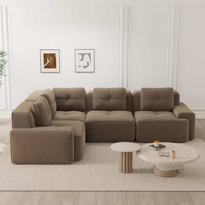 Modulares Ecksofa Braun 177x382 cm – Boneless Cordstoff Couch